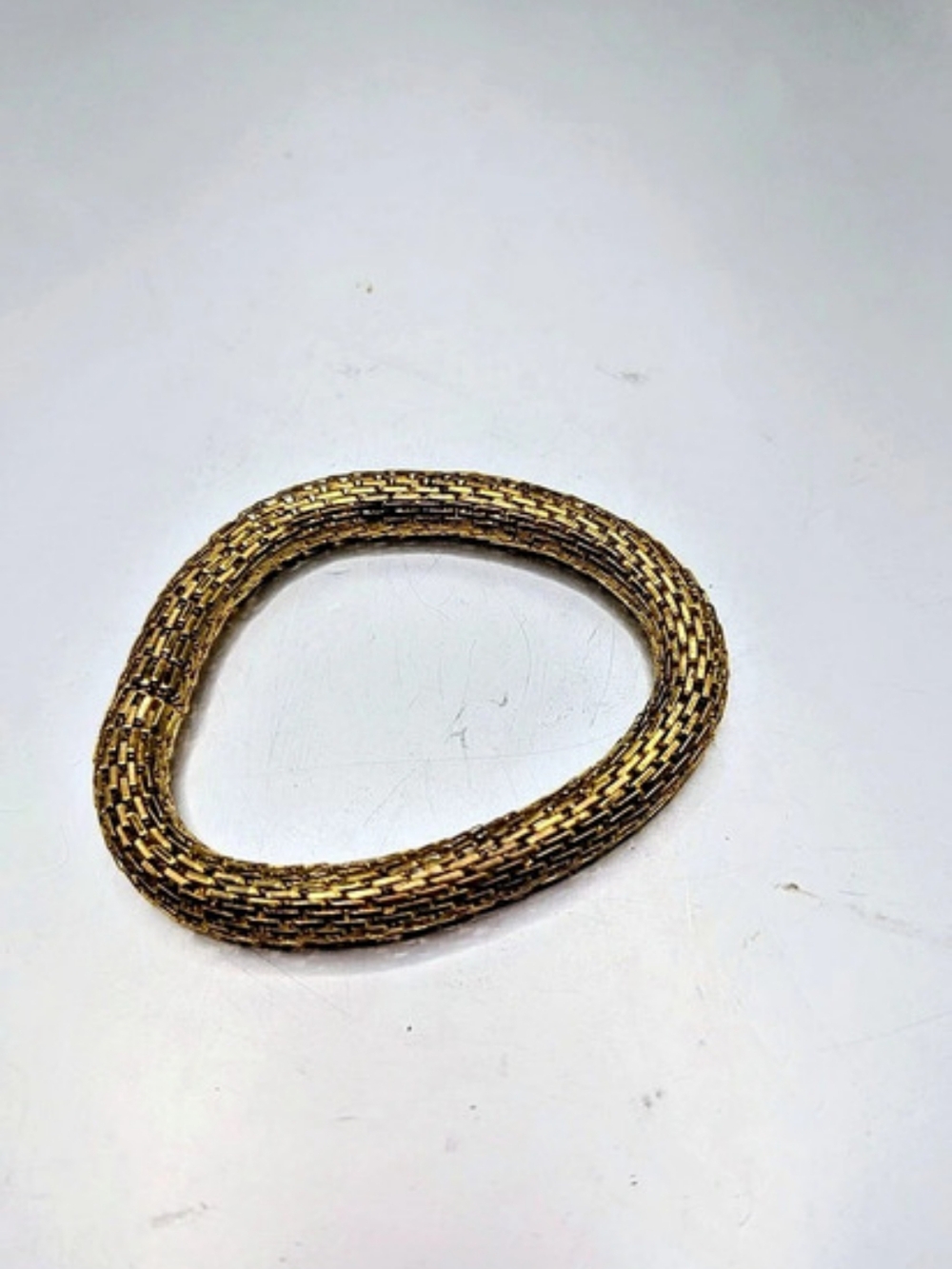 Gold-Tone Textured Bracelet Like New Mesh Like
